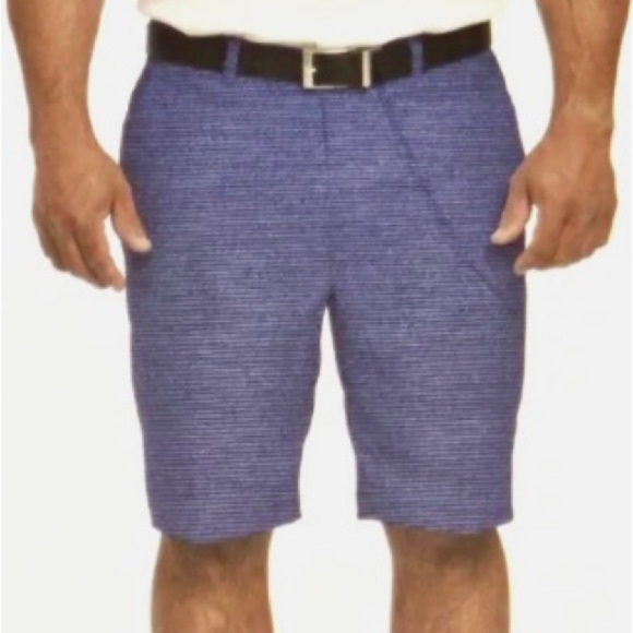 NWT Pebble Beach Men Dry Luxe Performance Blue Stripe Shorts Size 36